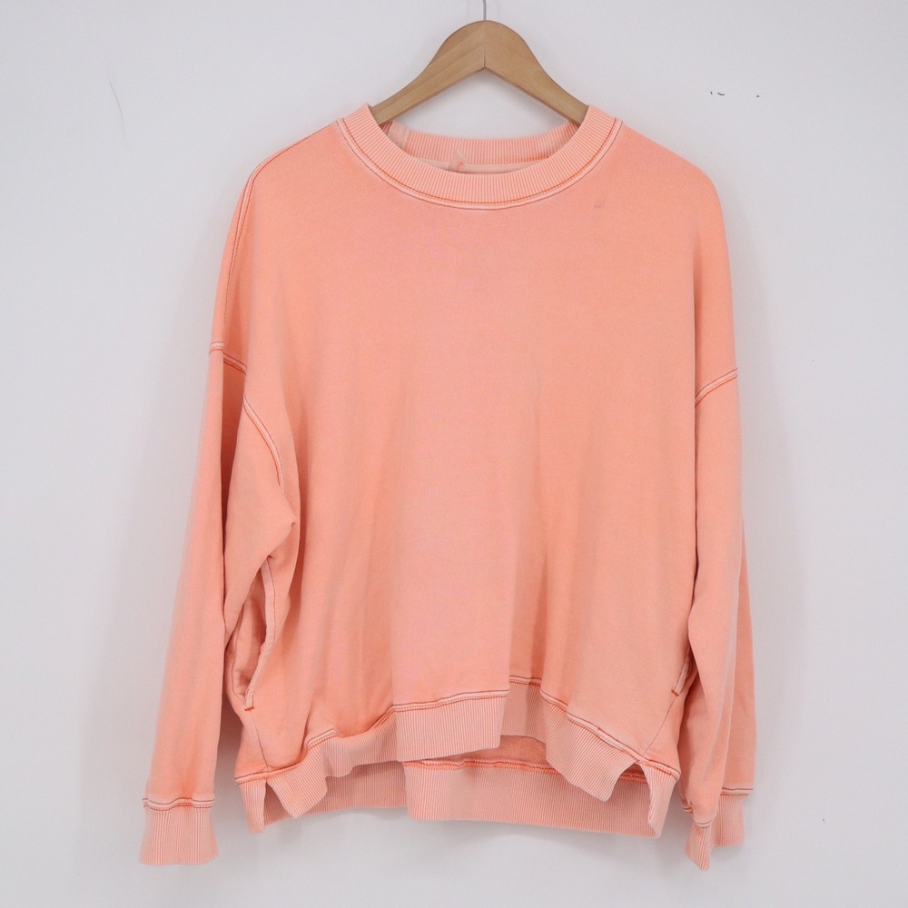 Free People Sweatshirt Womens S Metti Crewneck Peach Boxy Pullover Good